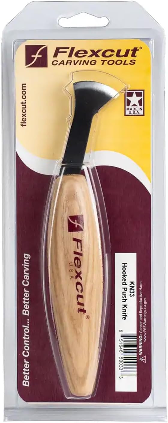 KN14 Roughing Knife 2″ High-Carbon Steel Straight Blade, Ergonomic Ash-wood Handle, 0.15 lb, Flexible Spring Steel Shaft, Made in USA