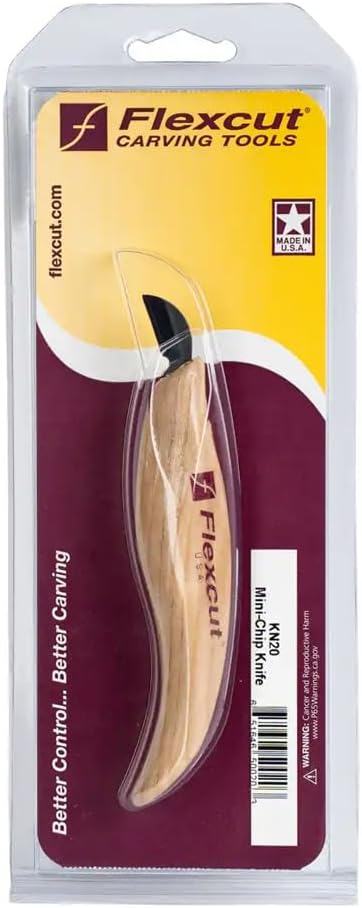 KN14 Roughing Knife 2″ High-Carbon Steel Straight Blade, Ergonomic Ash-wood Handle, 0.15 lb, Flexible Spring Steel Shaft, Made in USA