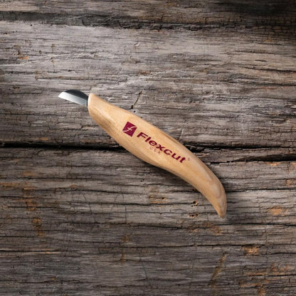 KN14 Roughing Knife 2″ High-Carbon Steel Straight Blade, Ergonomic Ash-wood Handle, 0.15 lb, Flexible Spring Steel Shaft, Made in USA