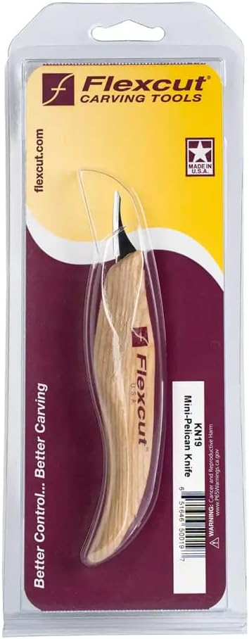 KN14 Roughing Knife 2″ High-Carbon Steel Straight Blade, Ergonomic Ash-wood Handle, 0.15 lb, Flexible Spring Steel Shaft, Made in USA