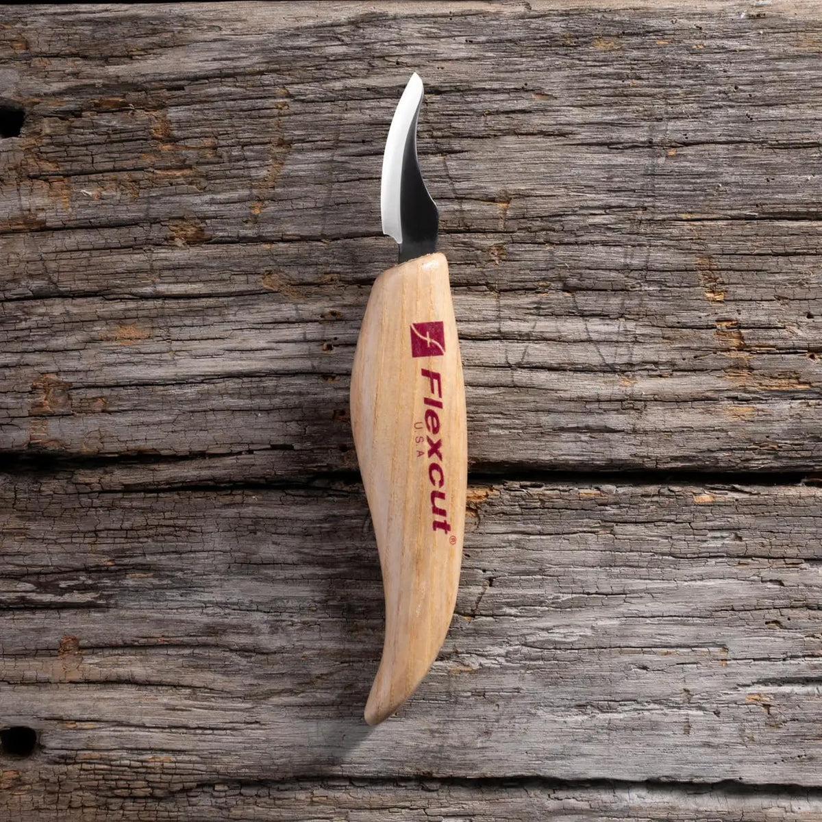 KN14 Roughing Knife 2″ High-Carbon Steel Straight Blade, Ergonomic Ash-wood Handle, 0.15 lb, Flexible Spring Steel Shaft, Made in USA