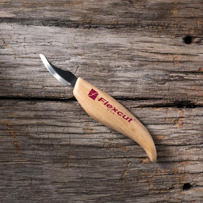 KN14 Roughing Knife 2″ High-Carbon Steel Straight Blade, Ergonomic Ash-wood Handle, 0.15 lb, Flexible Spring Steel Shaft, Made in USA