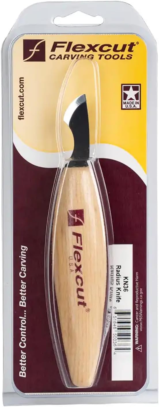 KN14 Roughing Knife 2″ High-Carbon Steel Straight Blade, Ergonomic Ash-wood Handle, 0.15 lb, Flexible Spring Steel Shaft, Made in USA