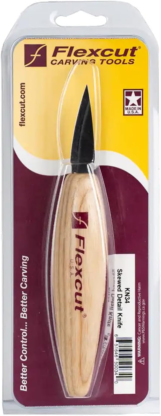 KN14 Roughing Knife 2″ High-Carbon Steel Straight Blade, Ergonomic Ash-wood Handle, 0.15 lb, Flexible Spring Steel Shaft, Made in USA