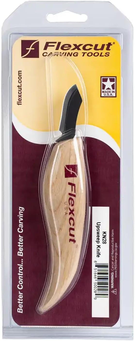 KN14 Roughing Knife 2″ High-Carbon Steel Straight Blade, Ergonomic Ash-wood Handle, 0.15 lb, Flexible Spring Steel Shaft, Made in USA
