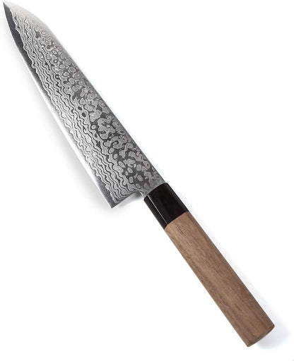 Japanese Chef Knife Damascus ZA18 69 Layer Octagonal Walnut Handle, Gyuto 8.3-inch (210mm)