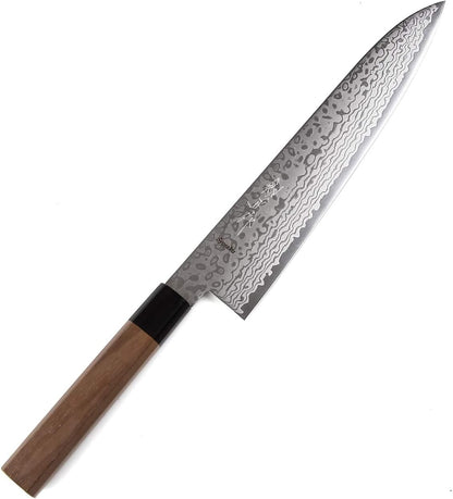 Japanese Chef Knife Damascus ZA18 69 Layer Octagonal Walnut Handle, Gyuto 8.3-inch (210mm)