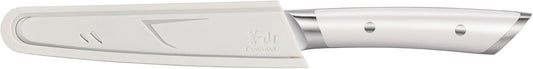 Cangshan HELENA Series 5-inch Round-Tip Serrated Utility Knife with Sheath, White