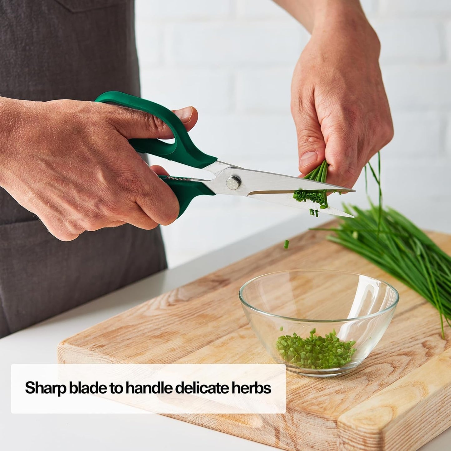 Heavy Duty Kitchen Shears - Comfortable Ambidextrous Scissors for Meat, Poultry, Herbs & More - Easy to Clean - German Stainless Steel - Large | Green