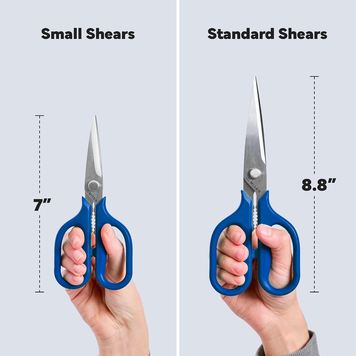 Heavy Duty Kitchen Shears - Comfortable Ambidextrous Scissors for Meat, Poultry, Herbs & More - Easy to Clean - German Stainless Steel - Large | Green