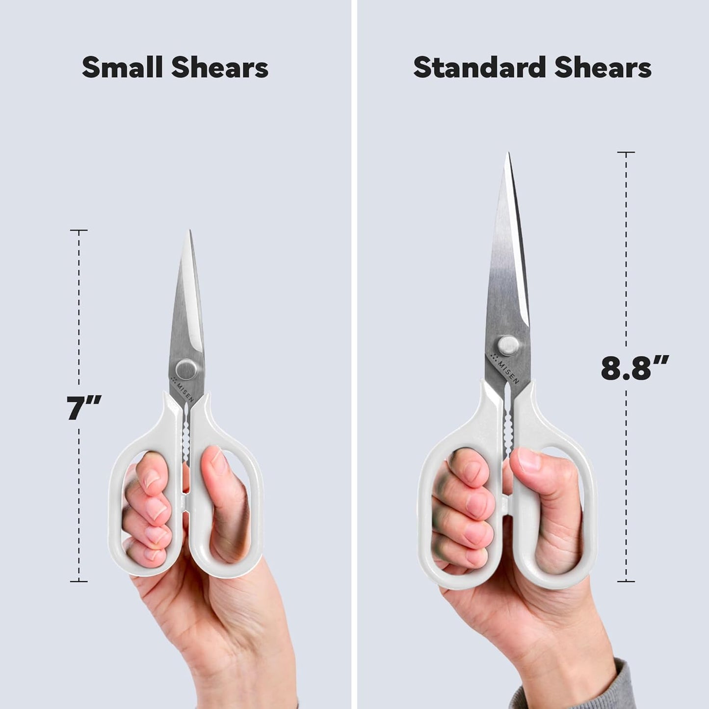 Heavy Duty Kitchen Shears - Comfortable Ambidextrous Scissors for Meat, Poultry, Herbs & More - Easy to Clean - German Stainless Steel - Large | Green