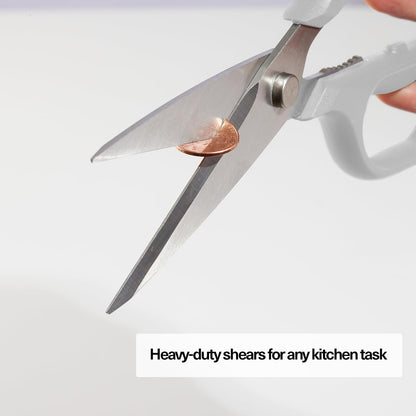 Heavy Duty Kitchen Shears - Comfortable Ambidextrous Scissors for Meat, Poultry, Herbs & More - Easy to Clean - German Stainless Steel - Large | Green