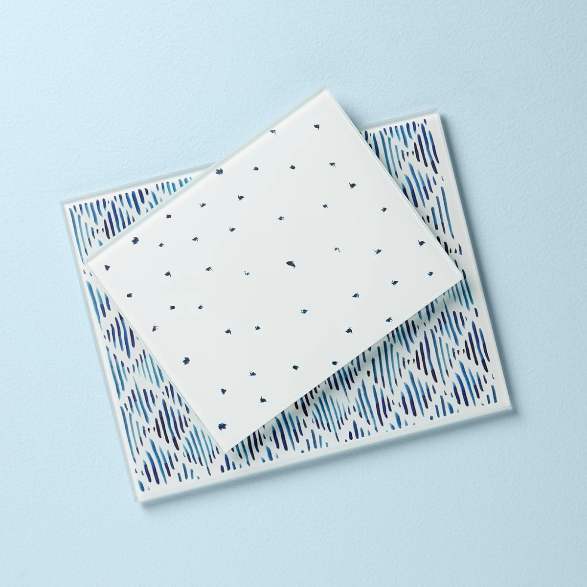 895698 Blue Bay 2-Piece Glass Cutting Board Set