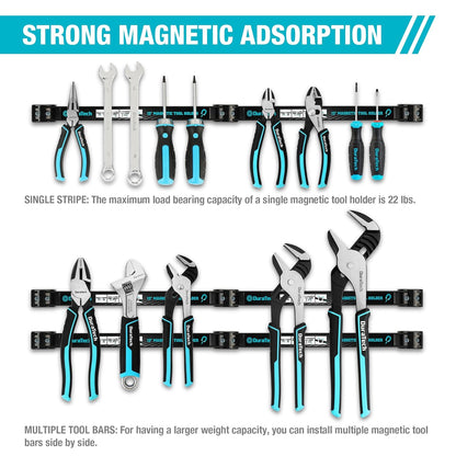 4 Pack 12" Magnetic Tool Holder Strip, Heavy Duty Tool Bar | Magnetic Space Saving Tool Organizer with Mounting Screws for Garage, Workshop, Kitchen