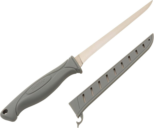 Smith's 7” Lawaia Flex Fillet Knife | 400 Series Stainless Steel Blade | Non-Slip Grip Handle | Protective Sheath | Curved Fillet Knife | Salmon, Tuna | Fishing & Hunting Knife