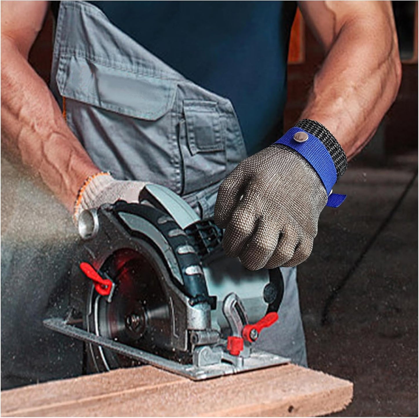 A9 Cut Resistant Gloves, Stainless Steel Metal Mesh Cut Glove for Oyster Shucking Butcher Mandolin Whittling Meat Fish Cutting Wood Carving Knife Proof XL