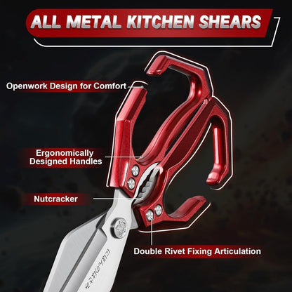 Heavy Duty Poultry Shears, Serrated Spring Loaded Kitchen Shear