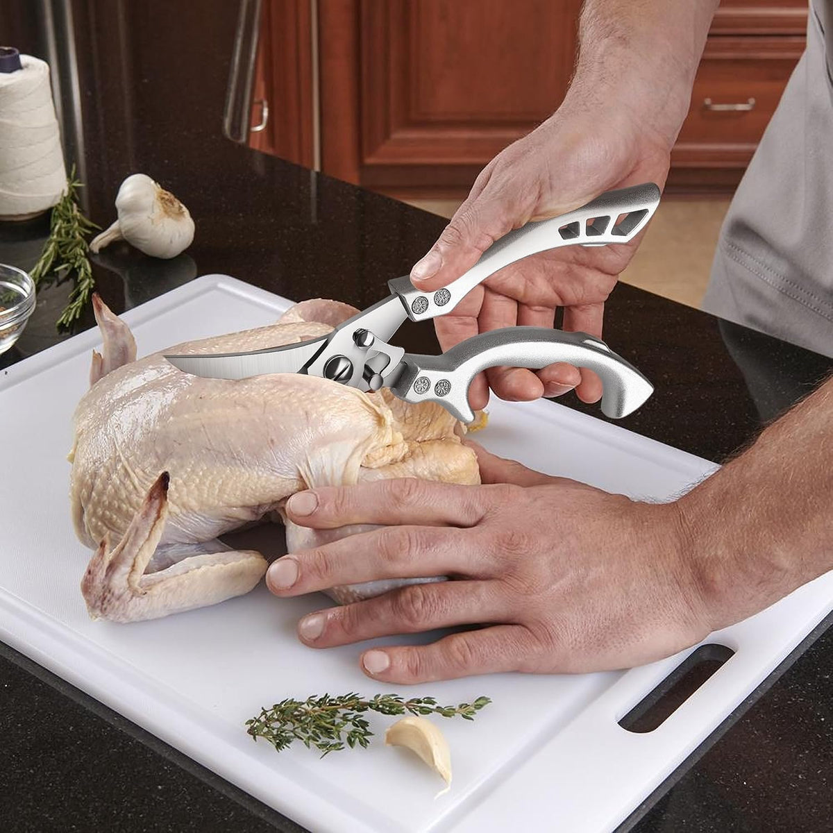 Heavy Duty Poultry Shears, Serrated Spring Loaded Kitchen Shear