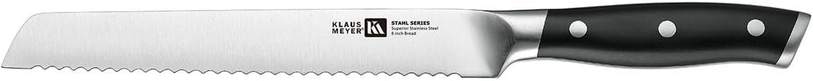Stahl High Carbon Steel 8 Inch Serrated Bread Knife (White) | Premium German Steel, Full Tang, 15-17 Degree Bevel, Ultra-Sharp Serrated, Rust-Resistant, Ergonomic Handle