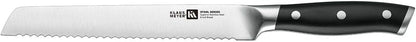 Stahl High Carbon Steel 8 Inch Serrated Bread Knife (White) | Premium German Steel, Full Tang, 15-17 Degree Bevel, Ultra-Sharp Serrated, Rust-Resistant, Ergonomic Handle