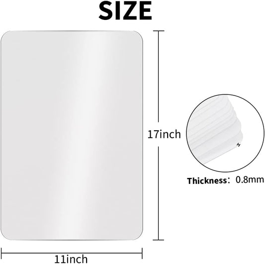 15 Pack Plastic Cutting Mats, Frosted Clear Flexible Kitchen Cutting Board, Plastic Placemats Table Mats, 17 x 11 Inches