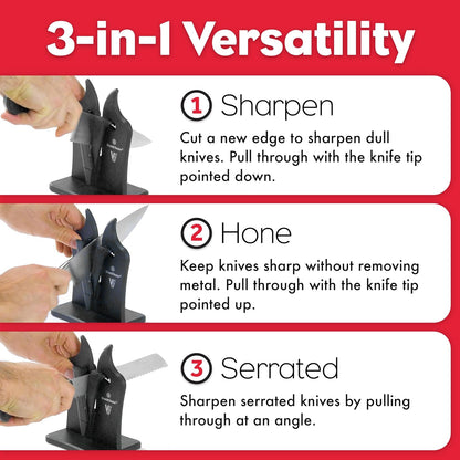 VG2 Classic Knife Sharpener | 3-Action Tungsten Carbide (Nylon)