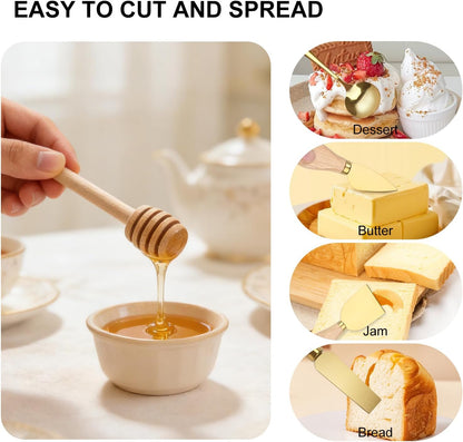 Golden Charcuterie Boards Accessories Butter Spreader Knives Set, 48 Pcs