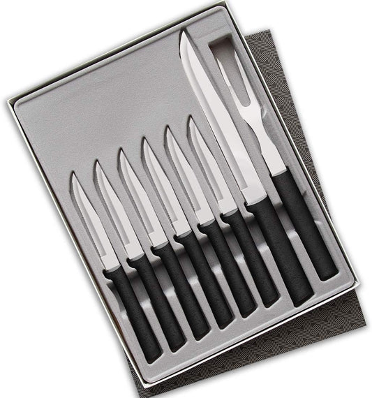 Meat Lover’s Gift Set (G27S), Black Handle | 8-Piece Knife Set , Stainless Steel Blade, Black Resin Handle