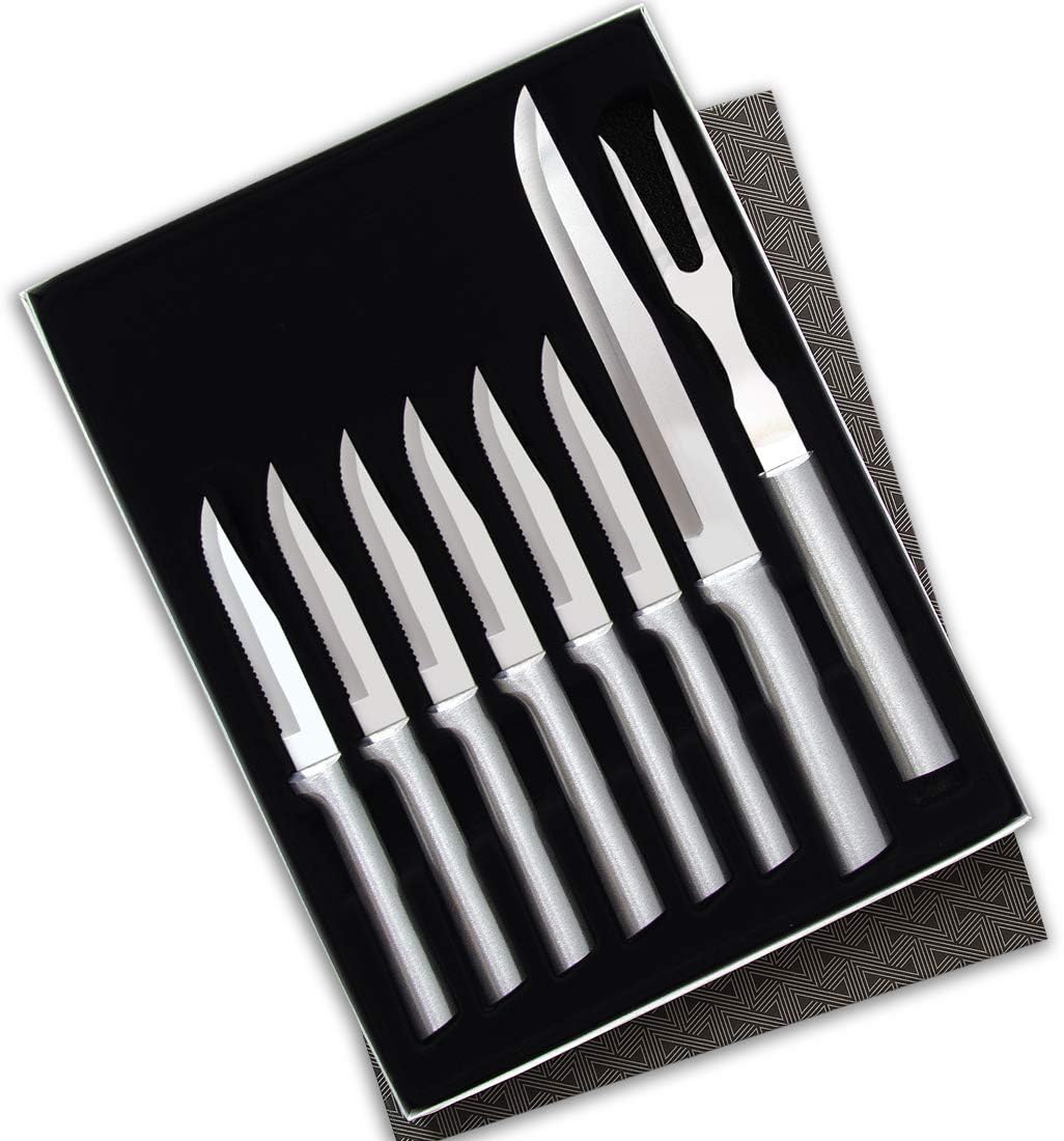 Meat Lover’s Gift Set (G27S), Black Handle | 8-Piece Knife Set , Stainless Steel Blade, Black Resin Handle