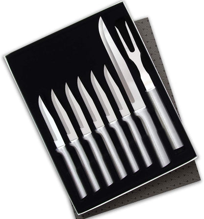 Meat Lover’s Gift Set (G27S), Black Handle | 8-Piece Knife Set , Stainless Steel Blade, Black Resin Handle