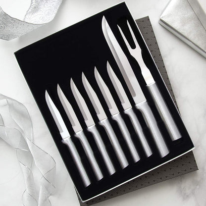 Meat Lover’s Gift Set (G27S), Black Handle | 8-Piece Knife Set , Stainless Steel Blade, Black Resin Handle