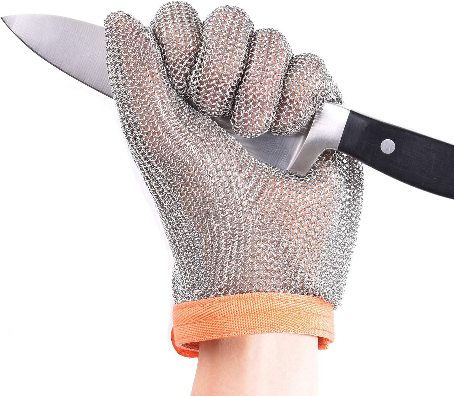 Cut Resistant Chainmail Glove, Food Grade Stainless Steel 316 Hand Protective Glove, PPE Metal Mesh Cutting Glove