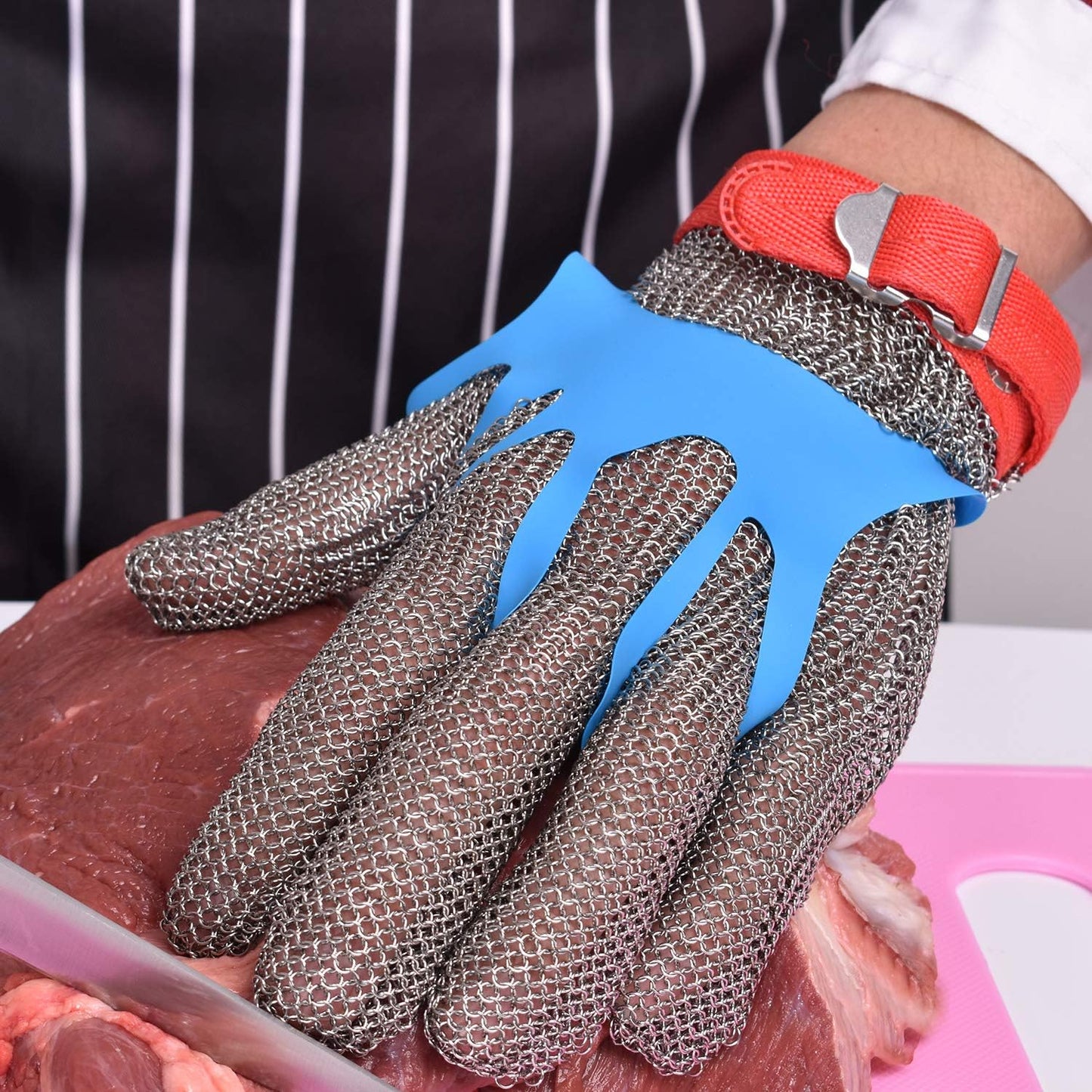Cut Resistant Chainmail Glove, Food Grade Stainless Steel 316 Hand Protective Glove, PPE Metal Mesh Cutting Glove