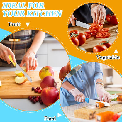 50 Pcs Paring Knife Bulk, 5 Colors Fruit Vegetable Stainless Steel Kitchen Ultra Sharp Knife with Plastic Handle for Chef Cutting Peeling Cooking, 3.94 Inches Blades