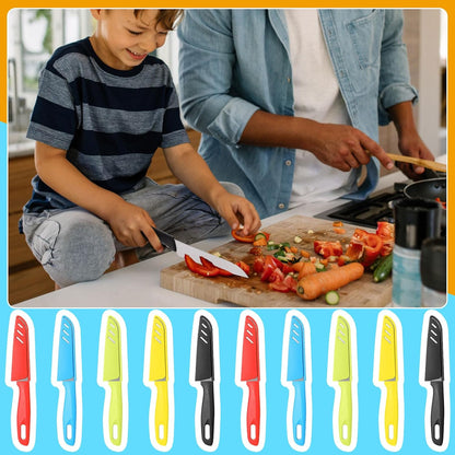 50 Pcs Paring Knife Bulk, 5 Colors Fruit Vegetable Stainless Steel Kitchen Ultra Sharp Knife with Plastic Handle for Chef Cutting Peeling Cooking, 3.94 Inches Blades