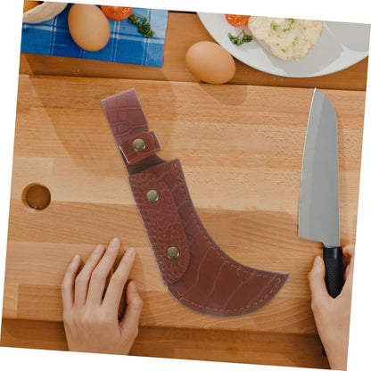 Scimitar Fruit Knife Blade Banana Cutter Grapefruit Knife Protective Case Leather Scabbard Cover