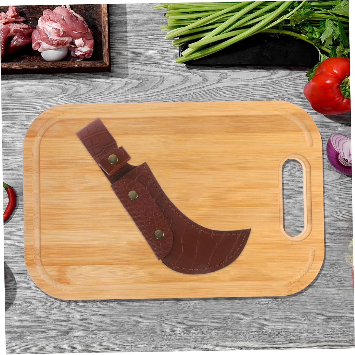 Scimitar Fruit Knife Blade Banana Cutter Grapefruit Knife Protective Case Leather Scabbard Cover