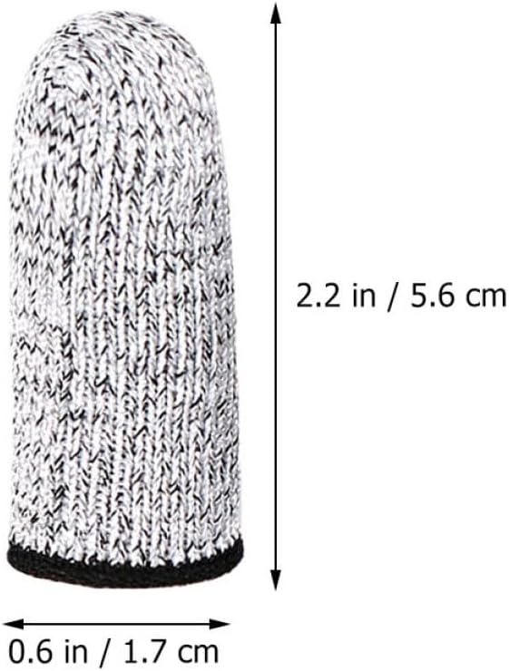 3 Pairs Cut Resistant Finger Cots High Abrasion Proof Finger Sleeve Protectors Crafting Kitchen Use Grey
