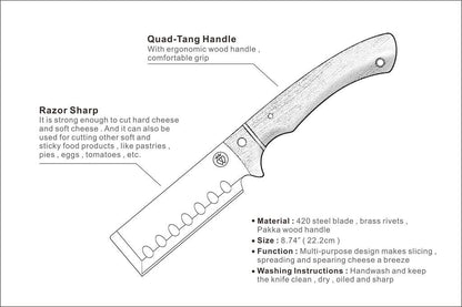 Prince of Scots Cheese Knife | Large Handle | Premium Steel, Bar Tool, Gourmet Knife