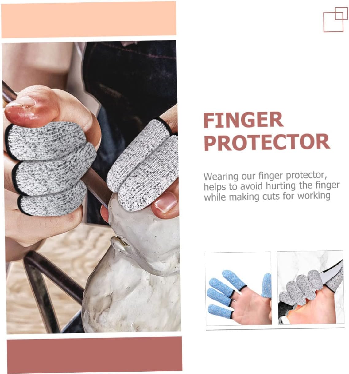 Cut Resistant Finger Protectors for Crafting and Kitchen Use Wear Resistant Sleeves for Safe Cutting