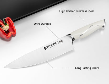 15Pcs High Carbon Stainless Steel Knife Set with Block, Ultra Sharp | Premium German Steel Kitchen Knives with Sharpener, Ergonomic Black Handle, Acacia Wood Block, Elegant Gift for Home Chefs