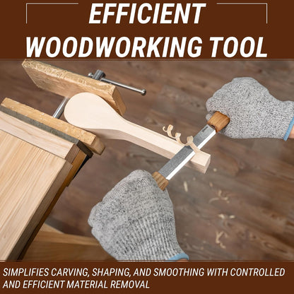 Draw Knife Woodworking Tool 4.3"- Drawknife Wood Carving Knife with Leather Sheath DK2s - Whittling Knives for Shaping, Detailing, Spoon Carving - Whittling Tools