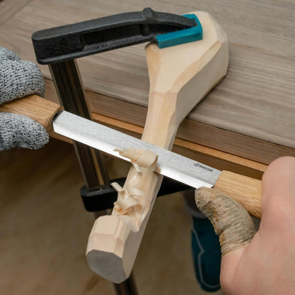 Draw Knife Woodworking Tool 4.3"- Drawknife Wood Carving Knife with Leather Sheath DK2s - Whittling Knives for Shaping, Detailing, Spoon Carving - Whittling Tools