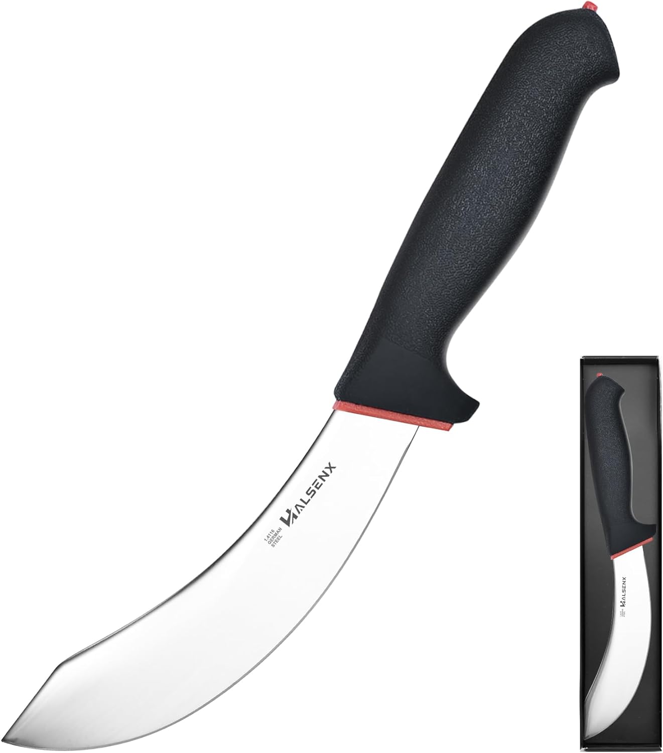 6" Skinning Knife, Professional Meat Butcher with SoftGrip Handle | Curved blade for skinning, SoftGrip handle for safety, For deer, fish & poultry, High-carbon steel stays sharp.