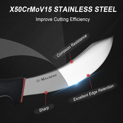 6" Skinning Knife, Professional Meat Butcher with SoftGrip Handle | Curved blade for skinning, SoftGrip handle for safety, For deer, fish & poultry, High-carbon steel stays sharp.