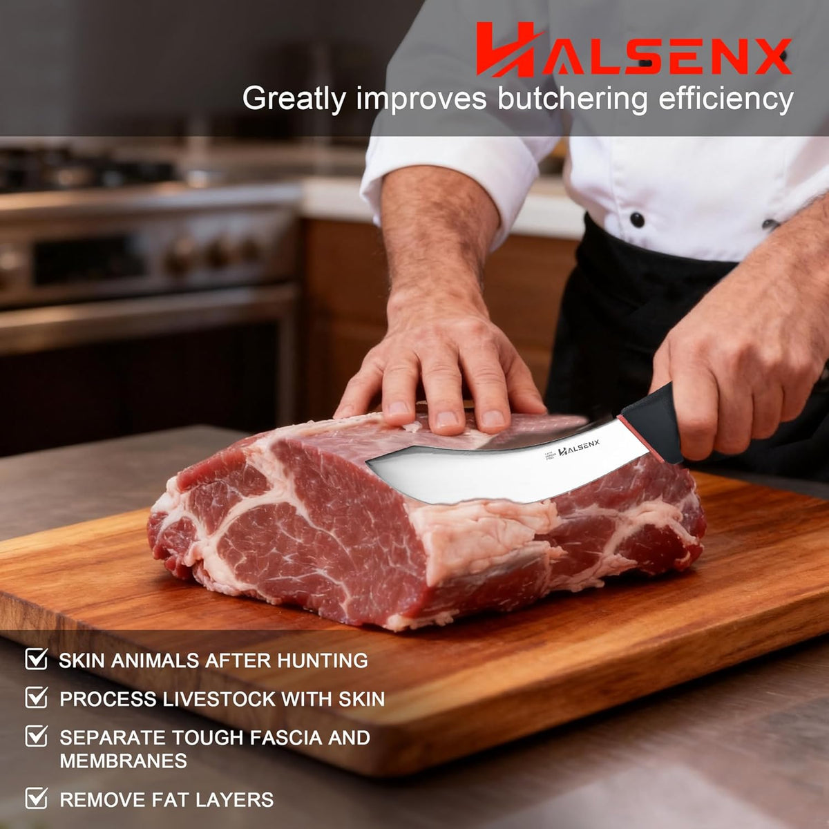 6" Skinning Knife, Professional Meat Butcher with SoftGrip Handle | Curved blade for skinning, SoftGrip handle for safety, For deer, fish & poultry, High-carbon steel stays sharp.