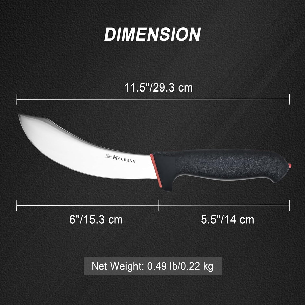 6" Skinning Knife, Professional Meat Butcher with SoftGrip Handle | Curved blade for skinning, SoftGrip handle for safety, For deer, fish & poultry, High-carbon steel stays sharp.