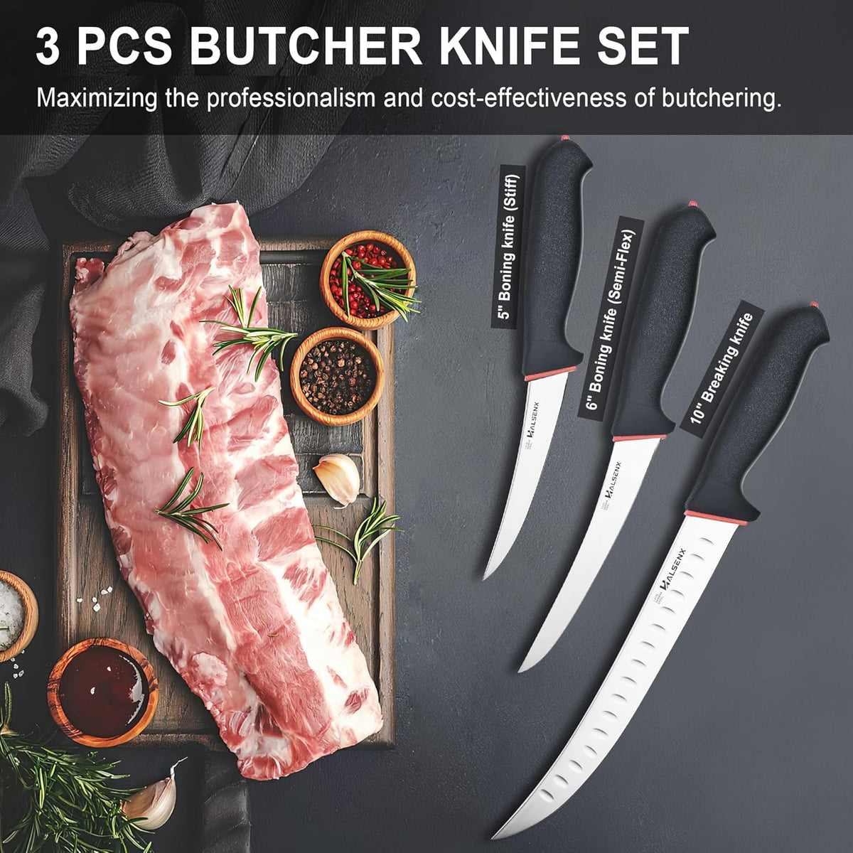 6" Skinning Knife, Professional Meat Butcher with SoftGrip Handle | Curved blade for skinning, SoftGrip handle for safety, For deer, fish & poultry, High-carbon steel stays sharp.