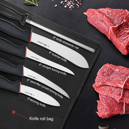 6" Skinning Knife, Professional Meat Butcher with SoftGrip Handle | Curved blade for skinning, SoftGrip handle for safety, For deer, fish & poultry, High-carbon steel stays sharp.
