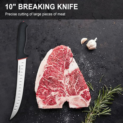 6" Skinning Knife, Professional Meat Butcher with SoftGrip Handle | Curved blade for skinning, SoftGrip handle for safety, For deer, fish & poultry, High-carbon steel stays sharp.